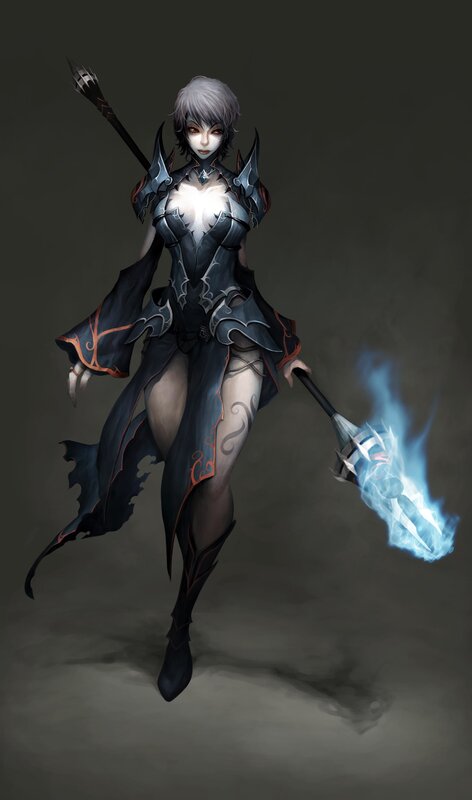 female dark fantasy warrior