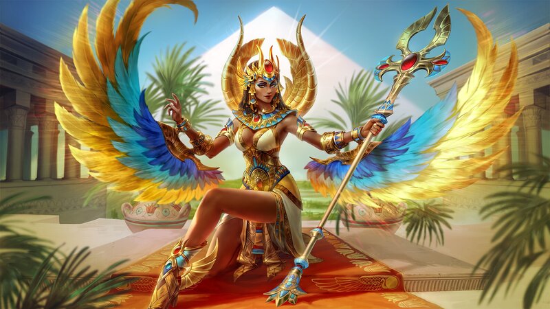 Female Deity with Wings — Gold