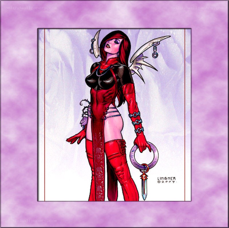 female demon character art
