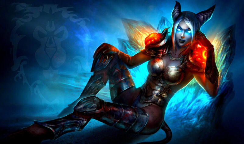 Female Demon Character — Blue
