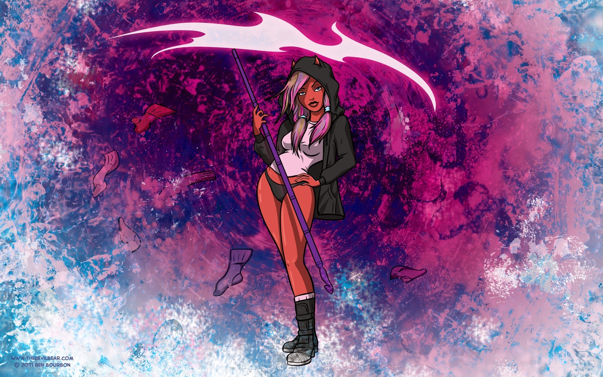 female demon with scythe