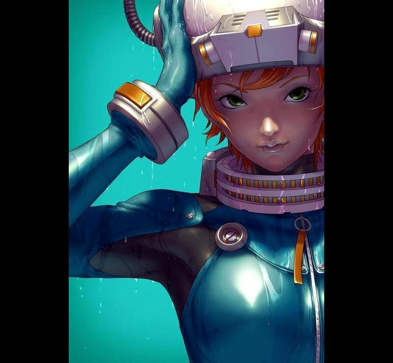 Female Diver in Suit