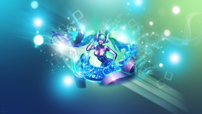 Female Dj Character — Blue, Energetic, Digital Art