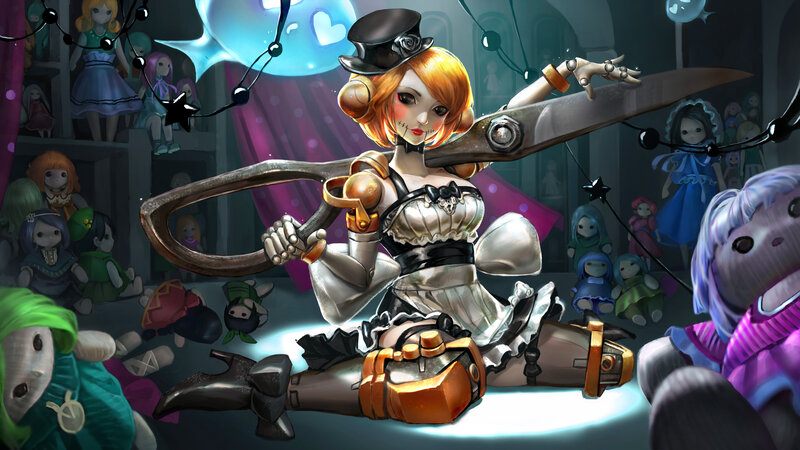 Female Dollmaker with Scissors