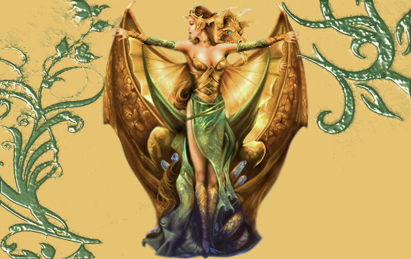 Female Dragon with Wings