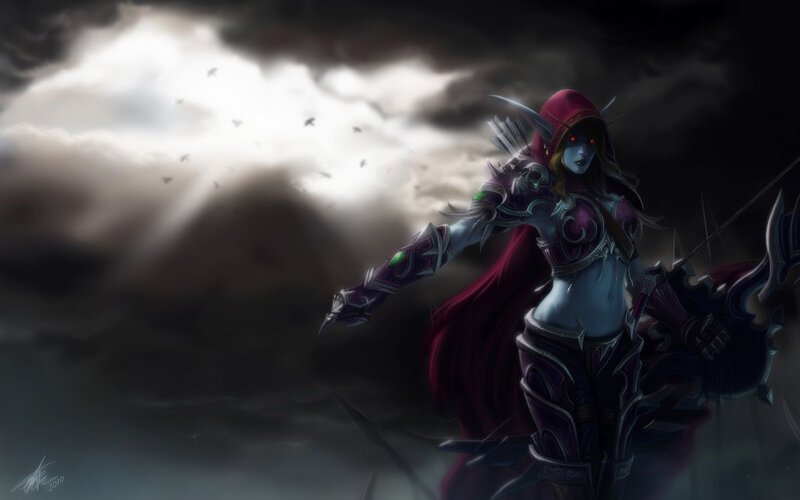 Female Elf Archer — Purple, Dramatic, Night