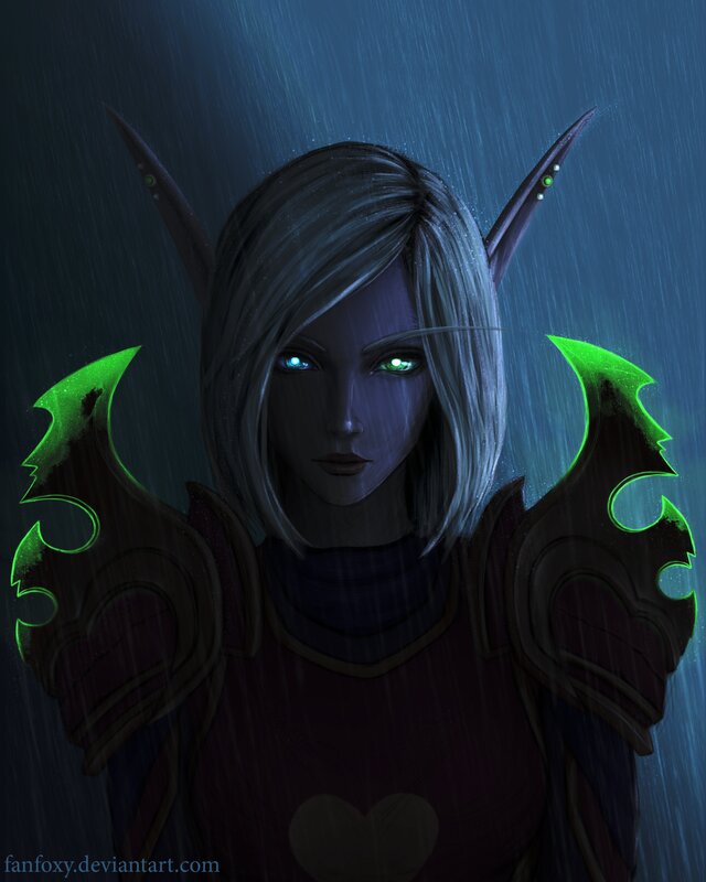 Female Elf in Rain