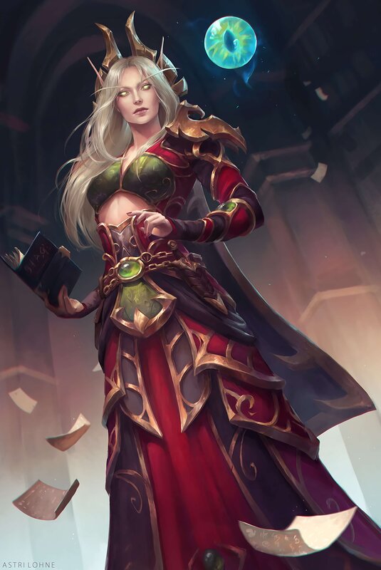 Female Elf Mage — Red