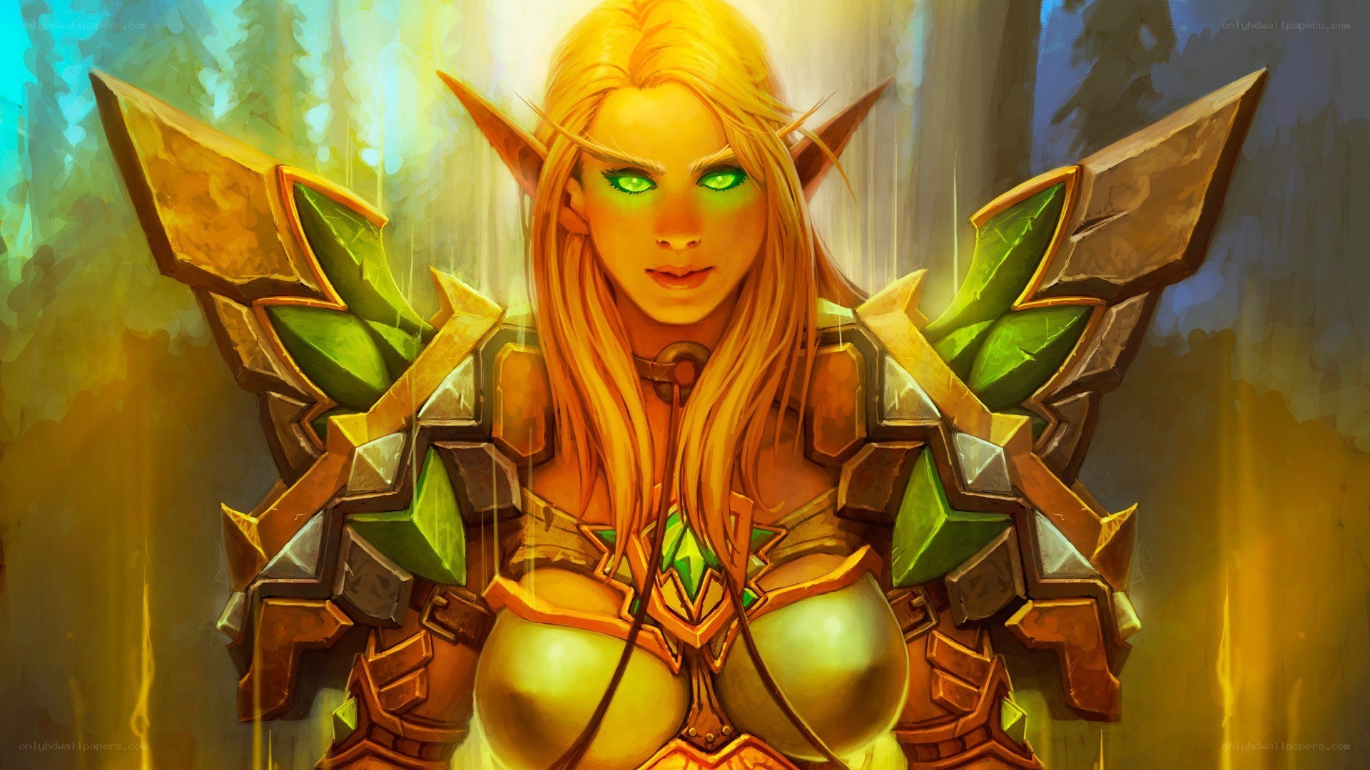 female elf warrior in armor