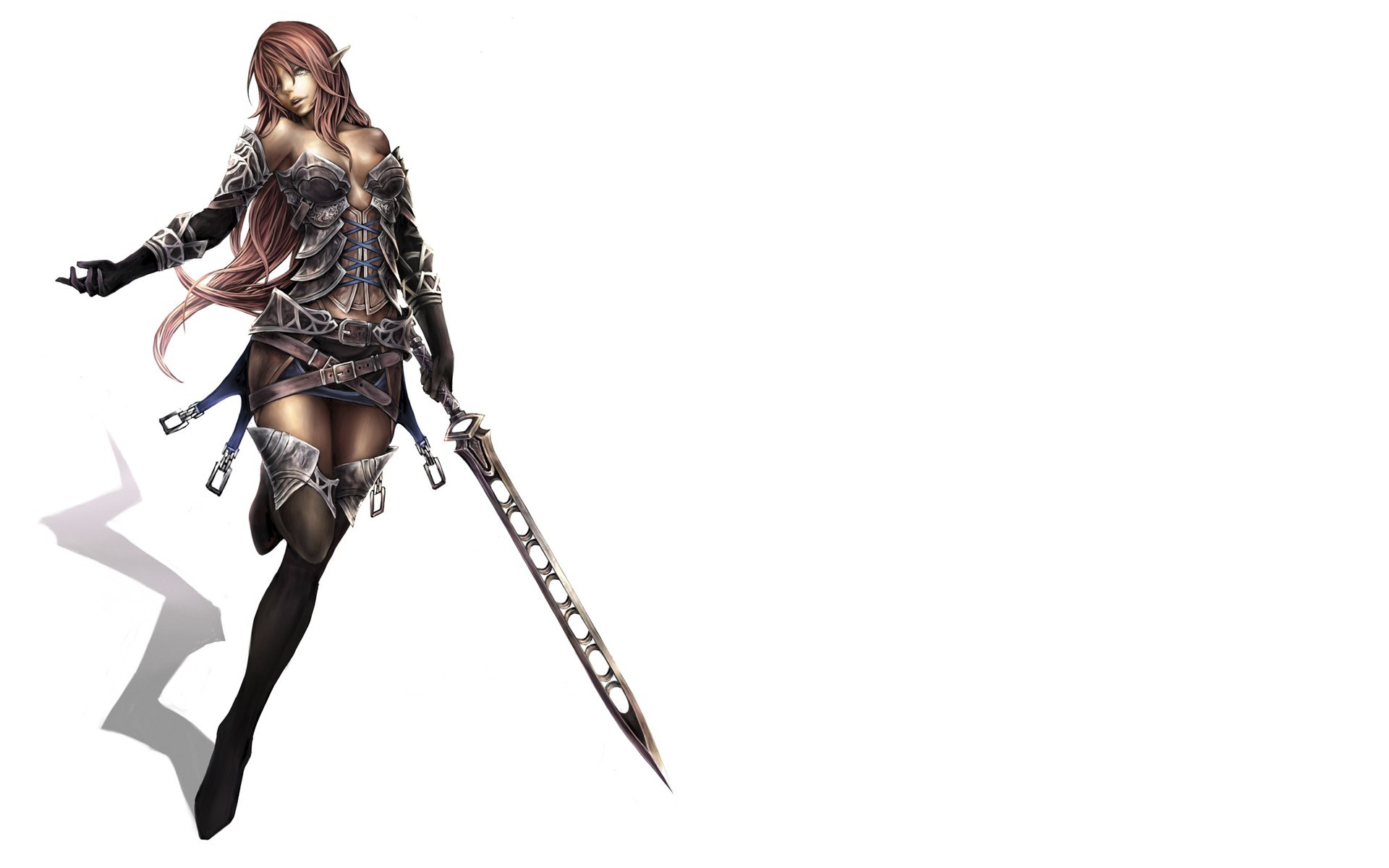 female elf warrior with sword