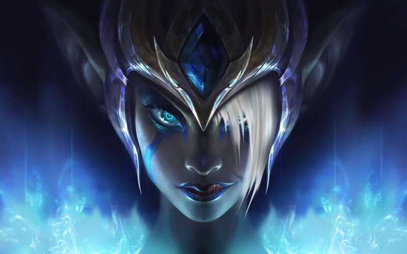 Female Elf with Blue Eyes — Dramatic, Digital Art