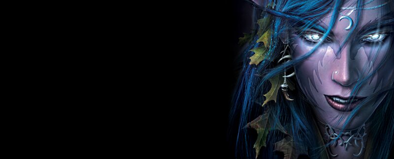 Female Elf with Blue Hair — Dramatic, Digital Art