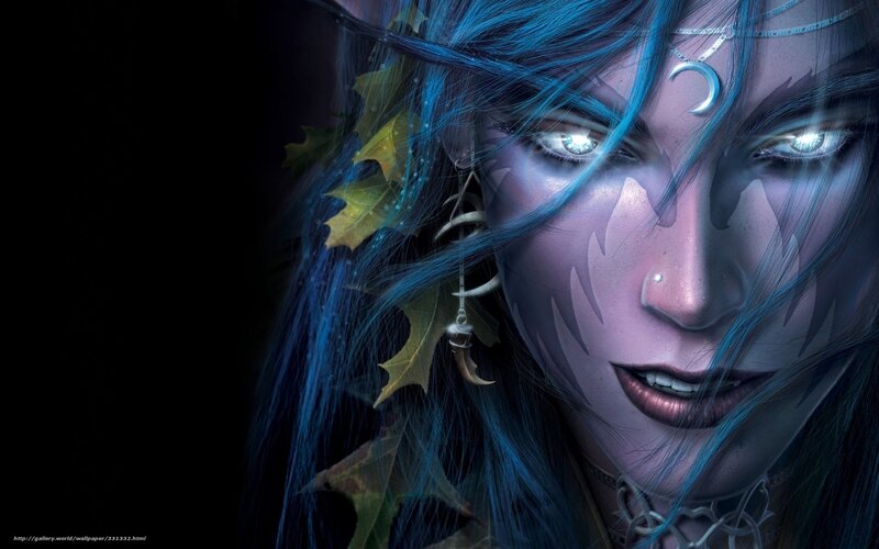 Female Elf with Blue Hair — Dramatic, Night