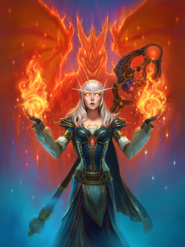 Female Elf with Fire Magic
