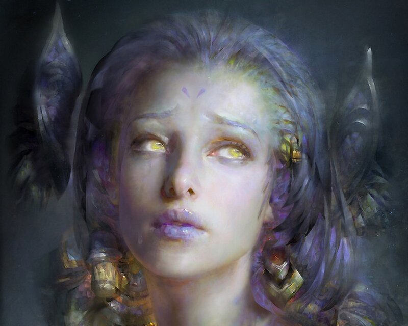 Female Elf with Glowing Eyes