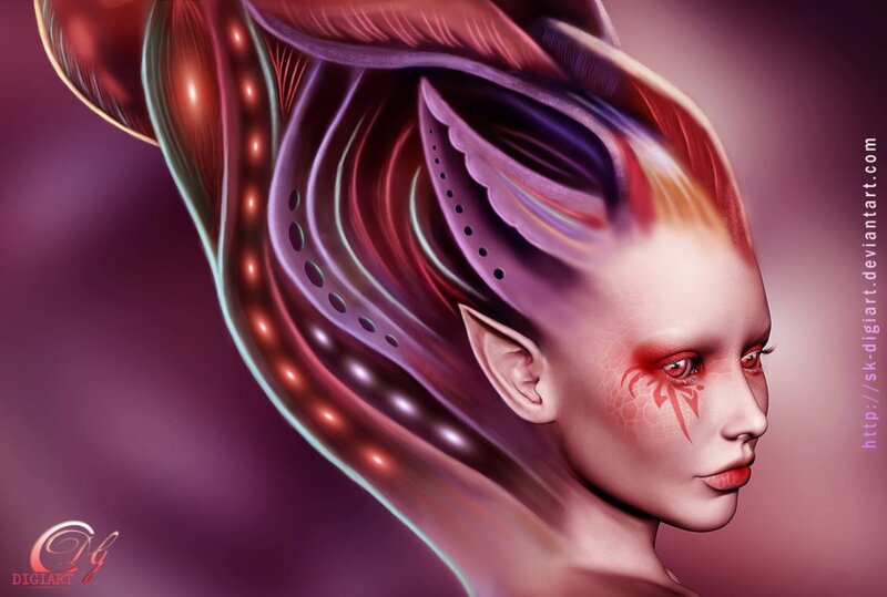 Female Elf with Glowing Hair
