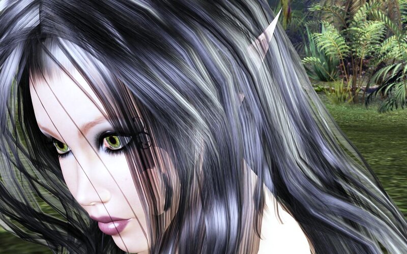 Female Elf with Green Eyes