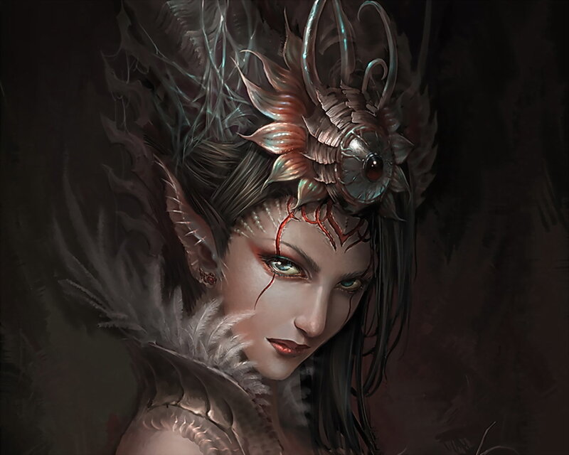 Female Elf with Ornate Headpiece