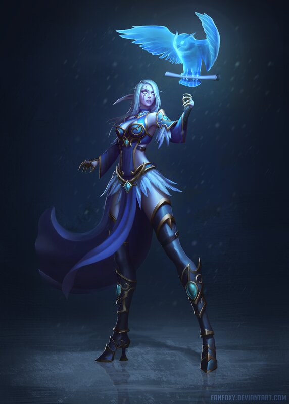 Female Elf with Owl