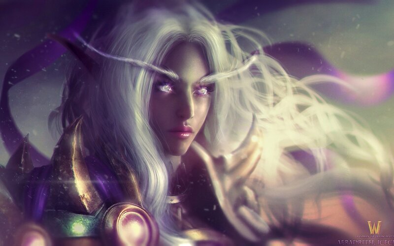 Female Elf with White Hair