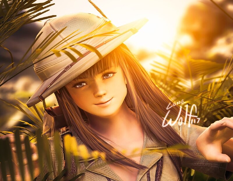 Female Explorer in Jungle — Brown