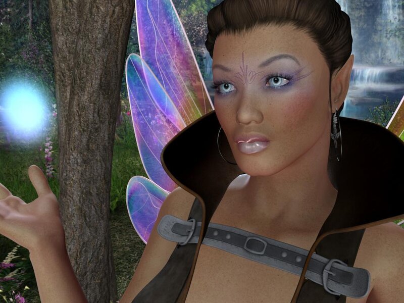 Female Fairy Character — Purple, Serene