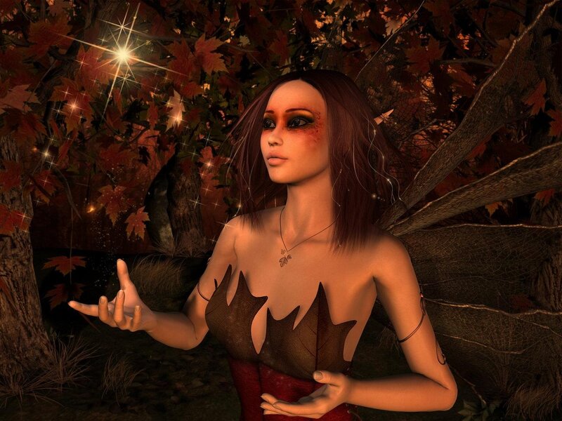Female Fairy in Forest — Brown