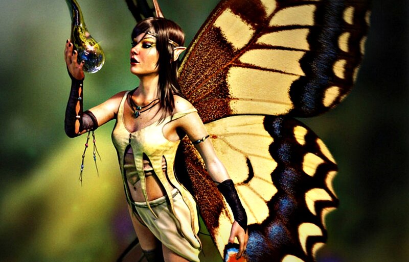 Female Fairy with Butterfly Wings