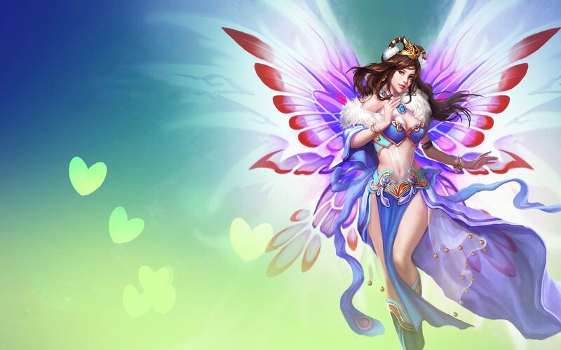 Female Fairy with Wings — Blue, Fantasy, Digital Art