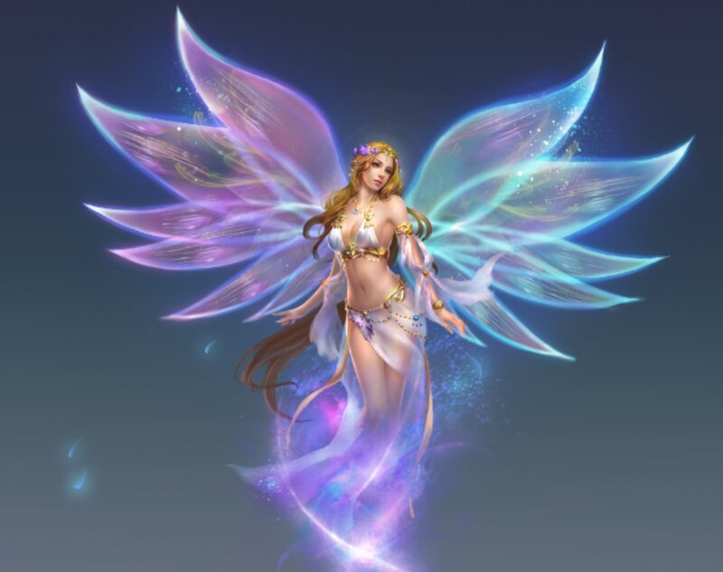 Female Fairy with Wings — Purple, Ethereal