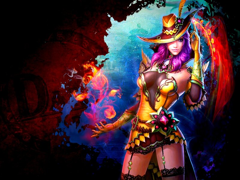 Female Fantasy Character — Blue, Dramatic, Digital Art, Hat