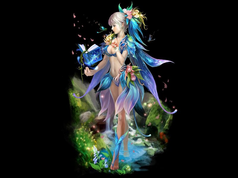 Female Fantasy Character — Blue, Serene