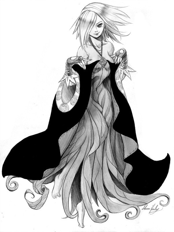female fantasy character drawing