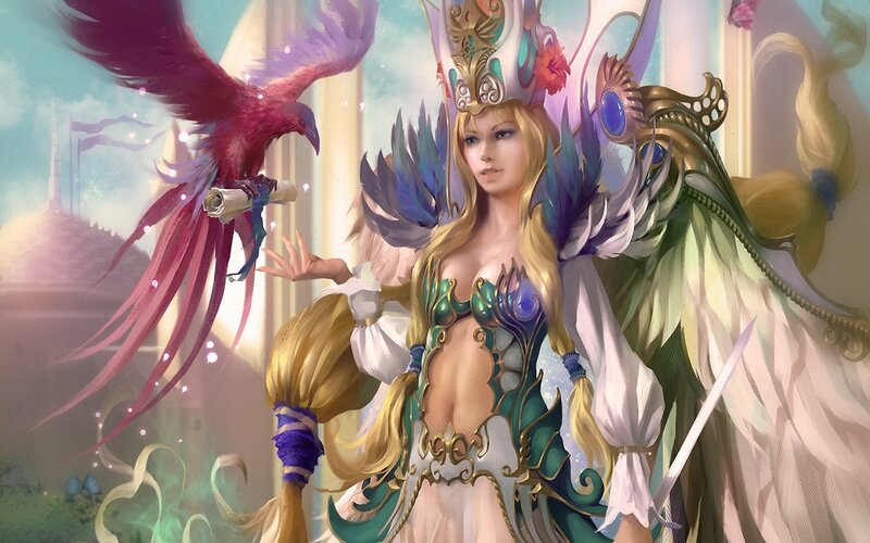 Female Fantasy Character — Gold, Serene