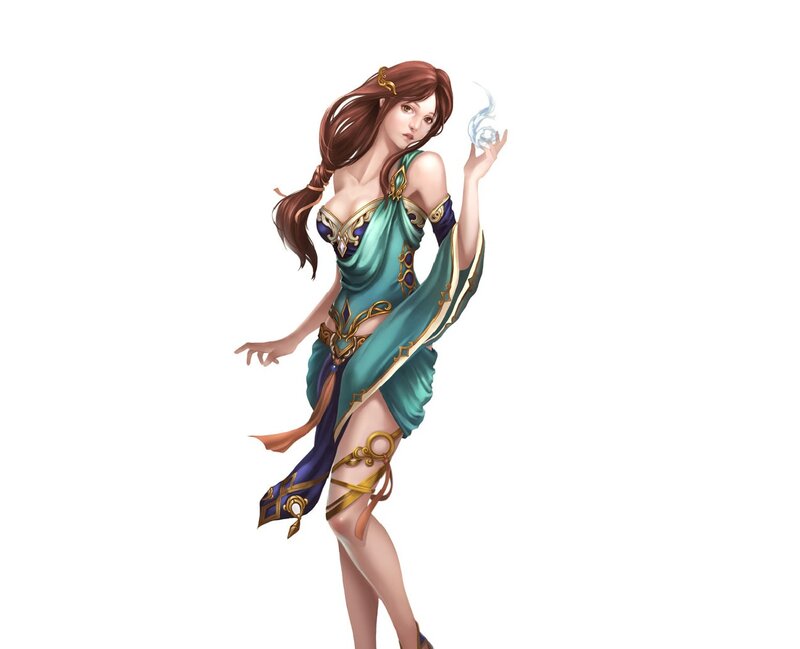 Female Fantasy Character — Green, Calm