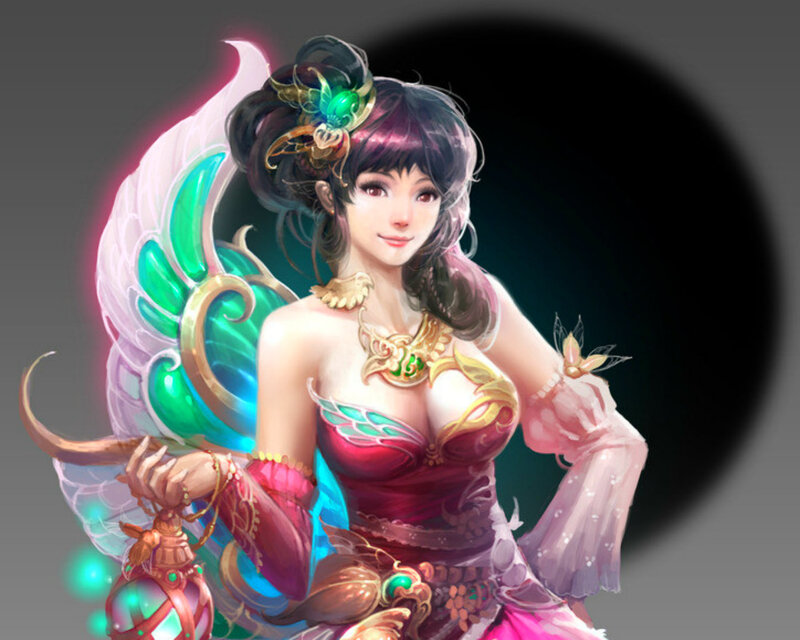 Female Fantasy Character — Pink, Dramatic