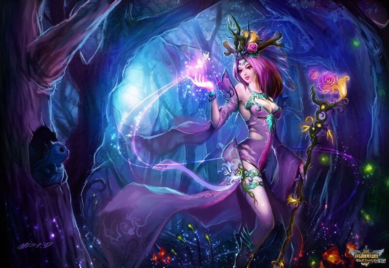 Female Fantasy Character — Purple, Magical