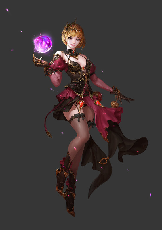 Female Fantasy Mage — Black, Dramatic