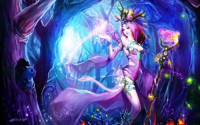 Female Fantasy Mage — Purple, Magical