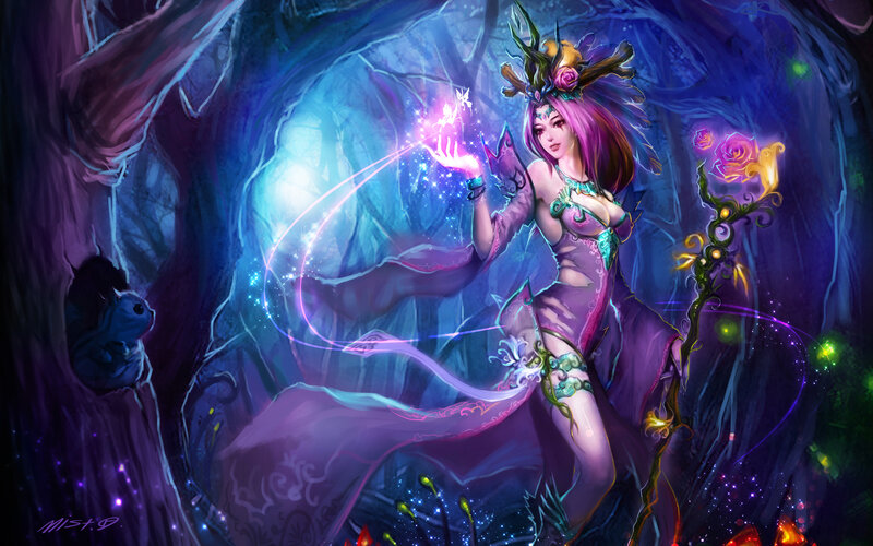 Female Fantasy Mage — Purple, Mystical