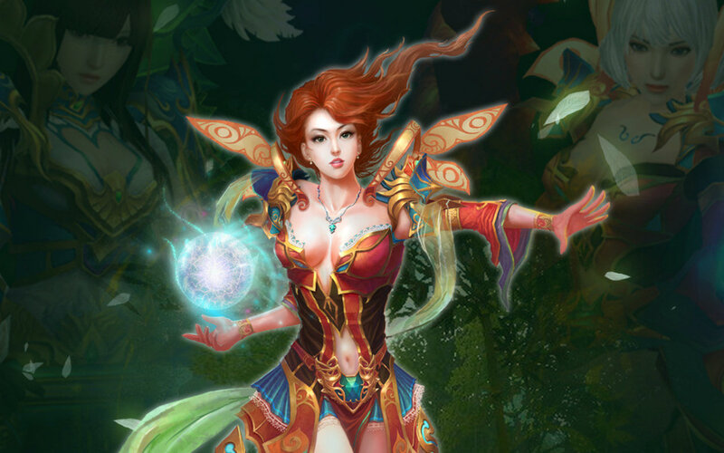 Female Fantasy Mage — Red, Dramatic