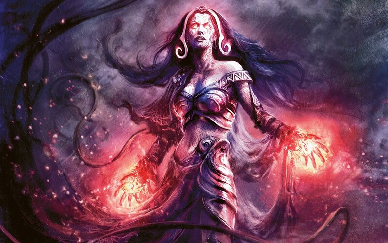 Female Fantasy Sorceress — Purple, Dramatic, Night, Digital Art