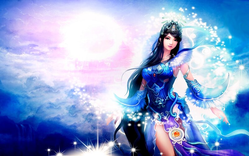 Female Fantasy Warrior — Blue