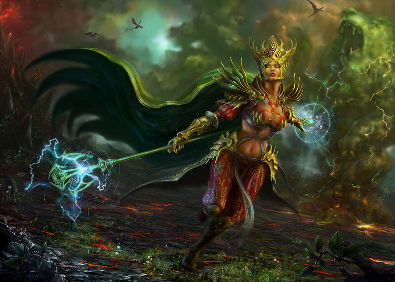 Female Fantasy Warrior — Green