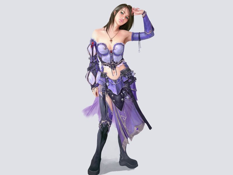 Female Fantasy Warrior — Purple, Confident