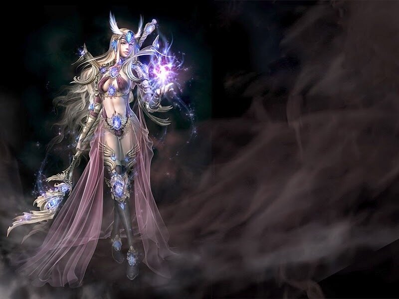 Female Fantasy Warrior — Purple, Dramatic, Night