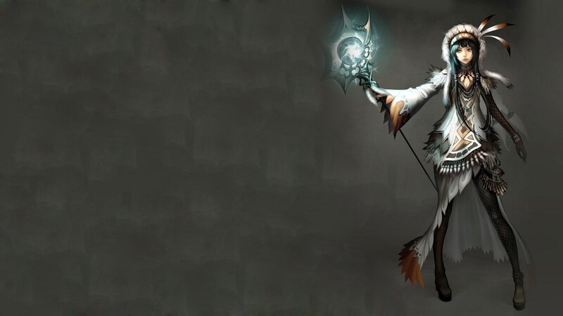 female fantasy warrior with staff