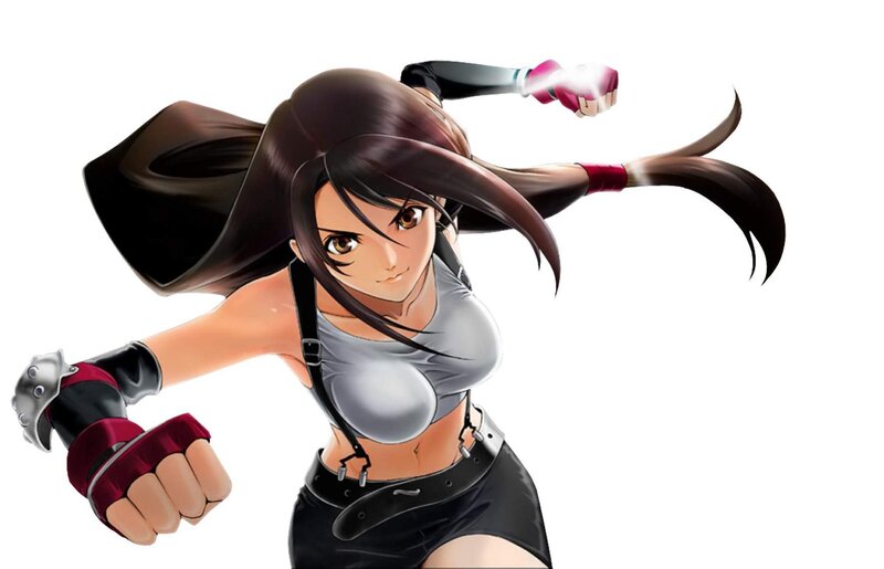 Female Fighter in Action — Black