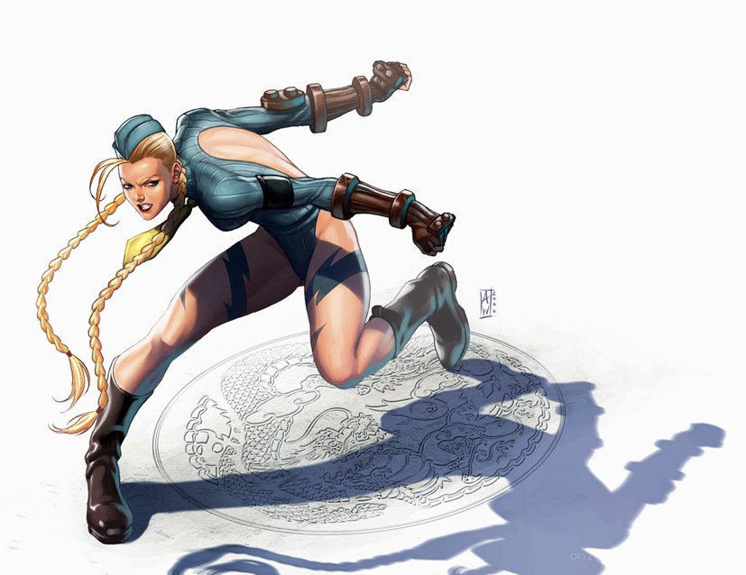 female fighter in action pose