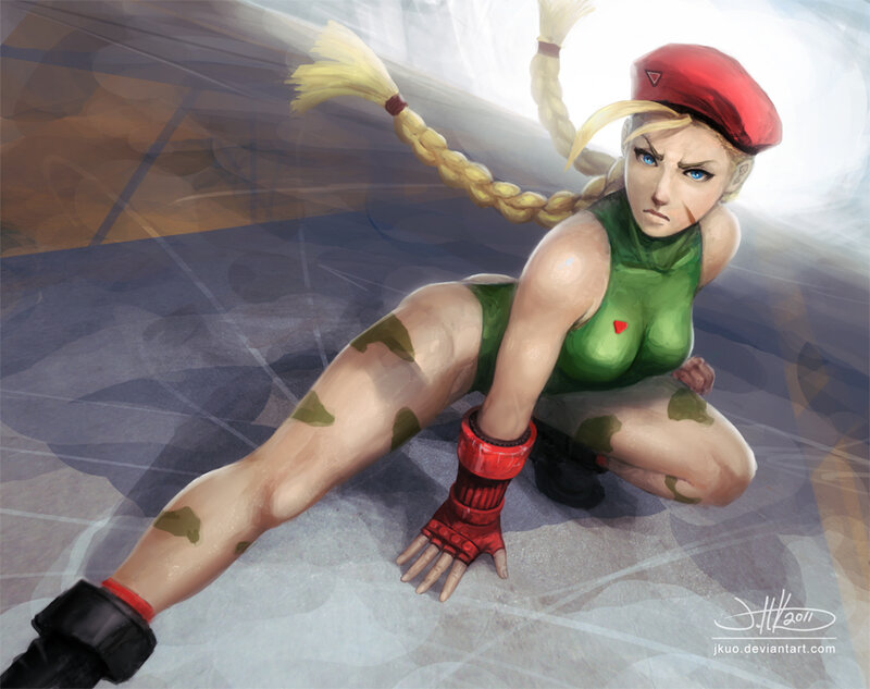 Female Fighter in Green Outfit